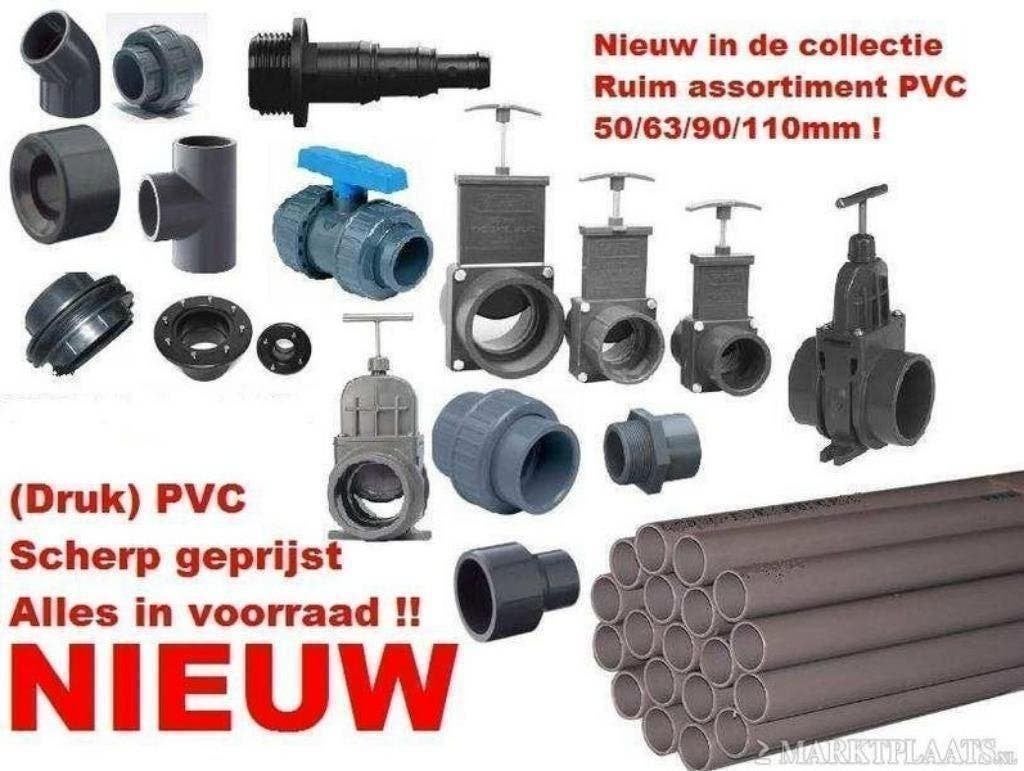 Pvc buis, PVC koppelstukken, buizen, Y&T stukken, sokken,, Bochten, Pvc, Nieuw, Ophalen of Verzenden