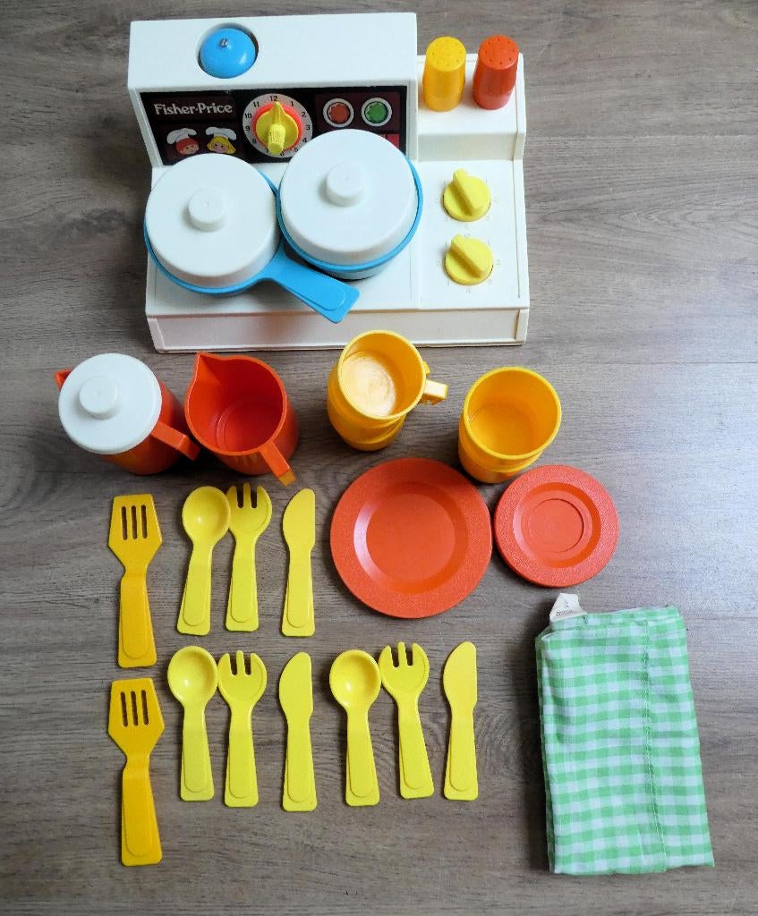 Fisher Price fornuisje keukentje uit 1978 compleet., Ophalen of Verzenden, Zo goed als nieuw, Speelset, Met geluid