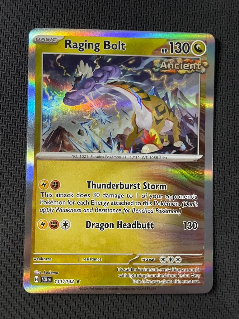Raging Bolt 111/142 Rare Holo Stellar Crown Packfresh, Ophalen of Verzenden, Zo goed als nieuw