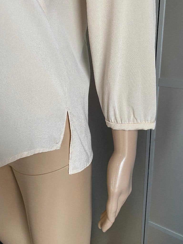 K260 Rene Lezard maat 38=M blouse top beige, Maat 38/40 (M), Beige, Rene Lezard, Ophalen of Verzenden