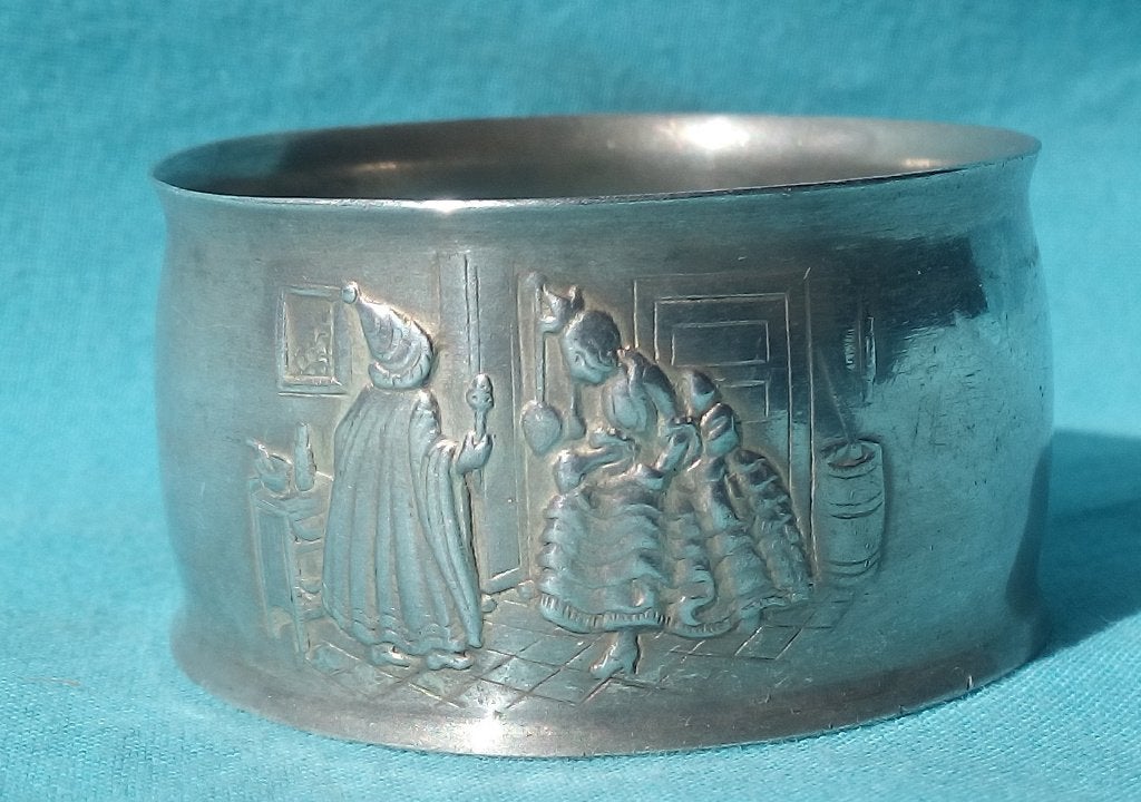 ZILVER SERVETRING GERO 90 ASSEPOESTER SPROOKJE GEORG NILSSON, Antiek en Kunst, Verzenden