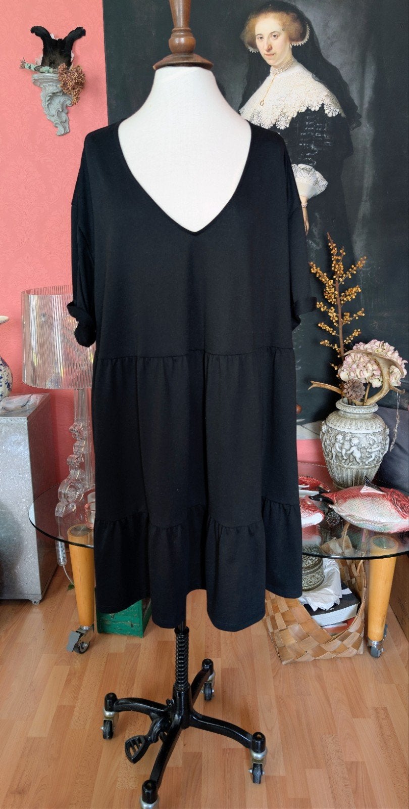 Korte jurk, tuniek H&M zwart  - maat 4XL, H&M, Ophalen of Verzenden, Zo goed als nieuw, Jurk