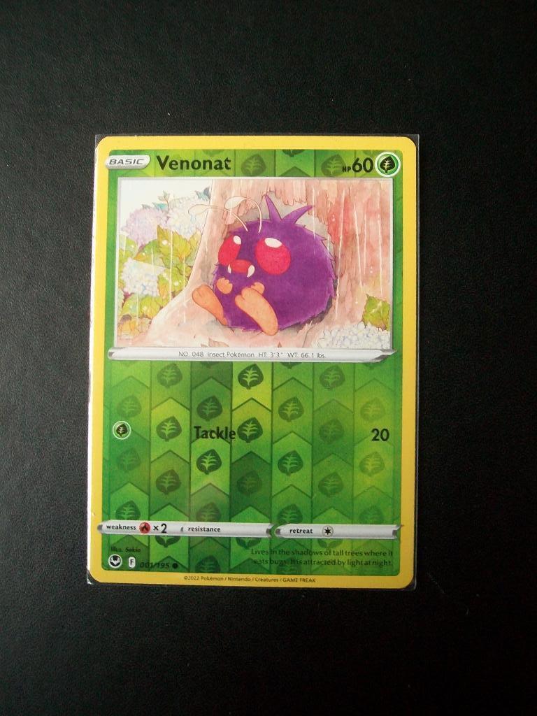 9986: Nieuwe Pokemon Kaart holofoil VENONAT HP 60 (001/195), Verzenden, Nieuw, Losse kaart, Foil
