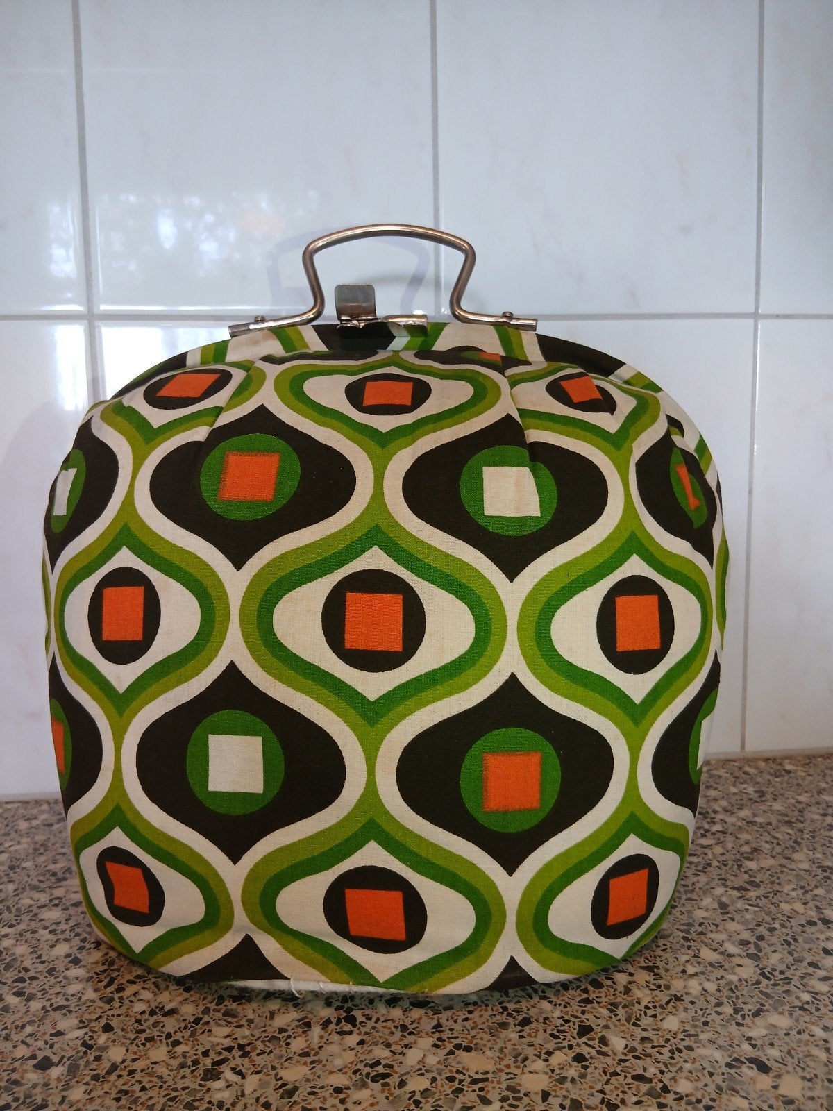*uniek* Vintage theemuts met retro patroon, Antiek en Kunst, Ophalen of Verzenden