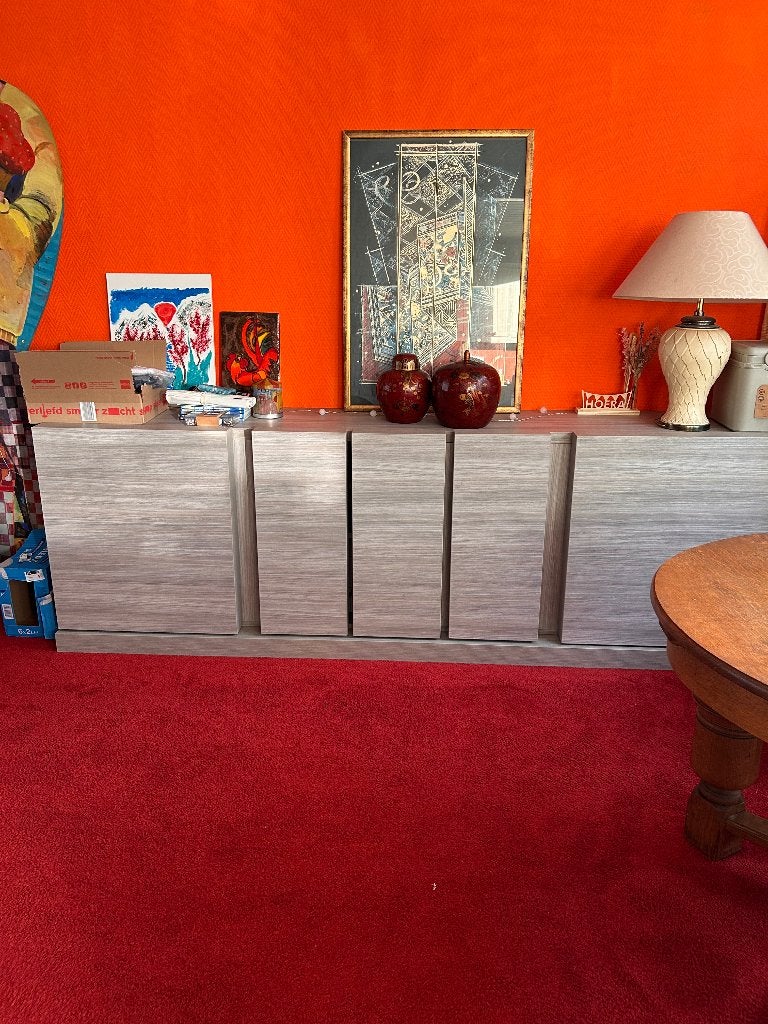 Grijs dressoir lxb 250x50, Ophalen, Zo goed als nieuw, 200 cm of meer, 25 tot 50 cm