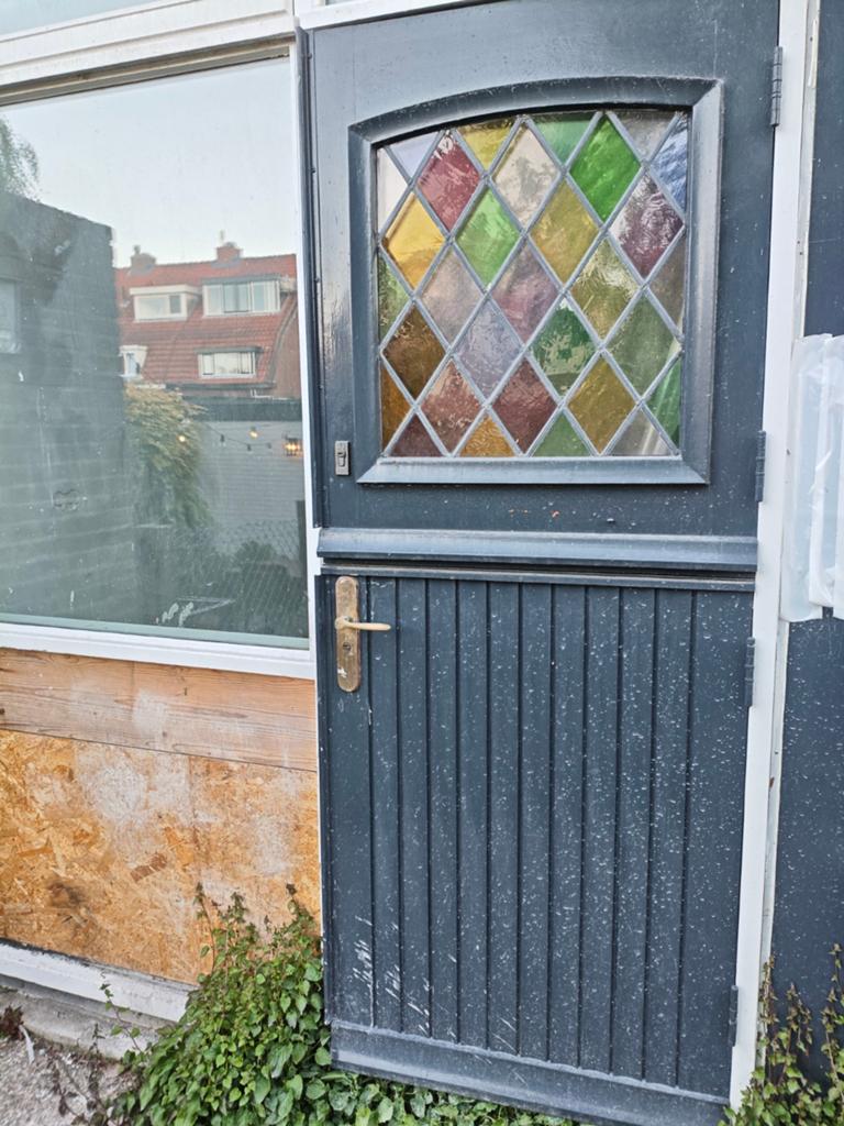 Unieke Glas in Lood Staldeur - 83x211,5 cm, Ophalen, Gebruikt, 80 tot 100 cm, Buitendeur