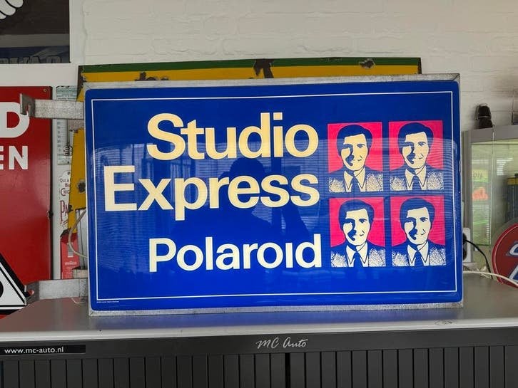 Vintage Studio Express Polaroid Lichtbak, Verzamelen, Ophalen, Gebruikt, ., Lichtbak of (neon) lamp