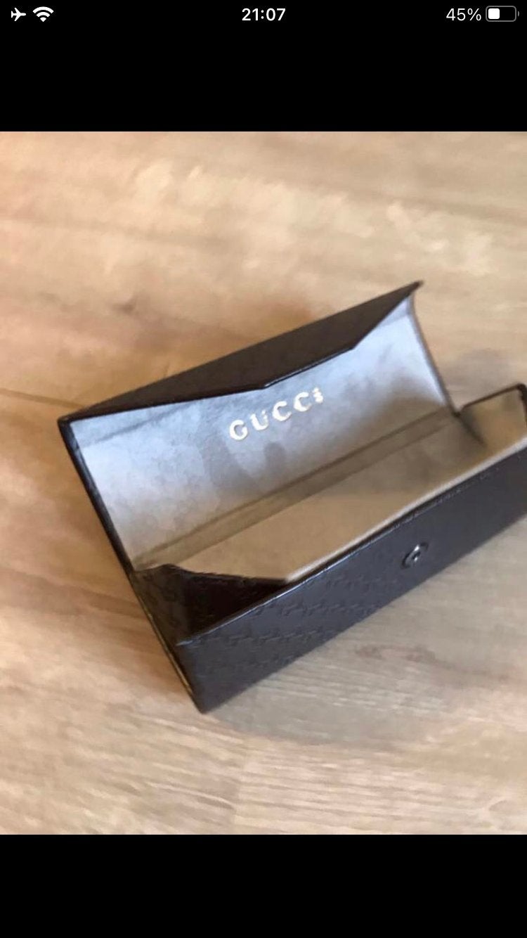 Gucci brillen bril prada brillenkoker versace bruin case, Ophalen of Verzenden