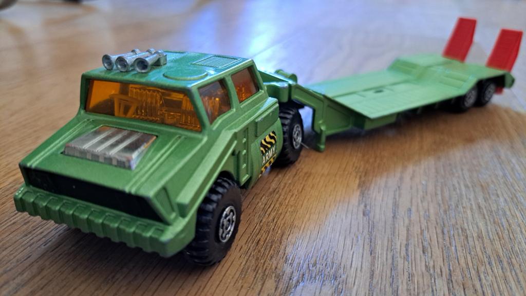 Battle Kings Matchbox Tank transporter 1974 Made in England, Ophalen of Verzenden, Gebruikt