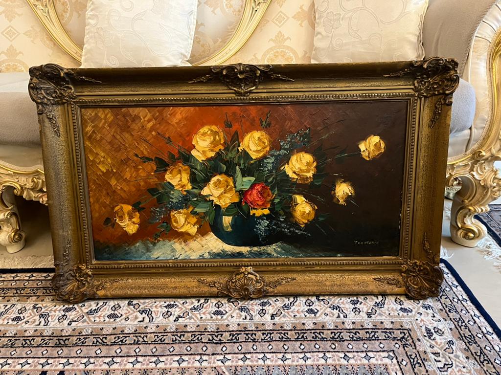 Groot olieverf bloemen stilleven schilderij, Ophalen of Verzenden