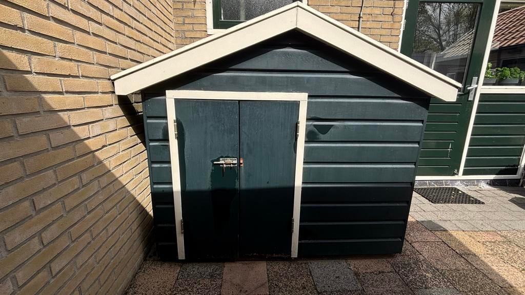 Compact houten huisje, speelhuisje, hondenhok., Tuin en Terras, Gebruikt, Schuur, Minder dan 200 cm, Zonder ramen