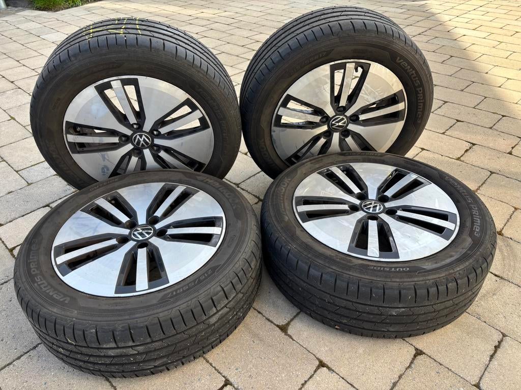 VW Passat Montpellier velgen met zomerbanden (215/55/17), Ophalen, Velg(en), 17 inch, Personenwagen