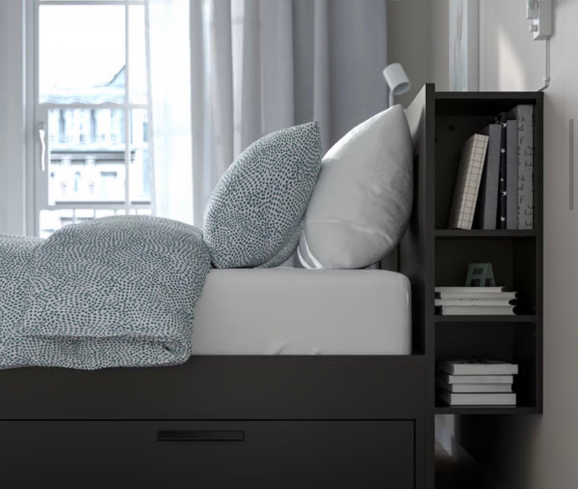 Hoofdbord voor IKEA brimnes bed (140cm breed), Ophalen, Verstelbaar, Zwart, 140 cm