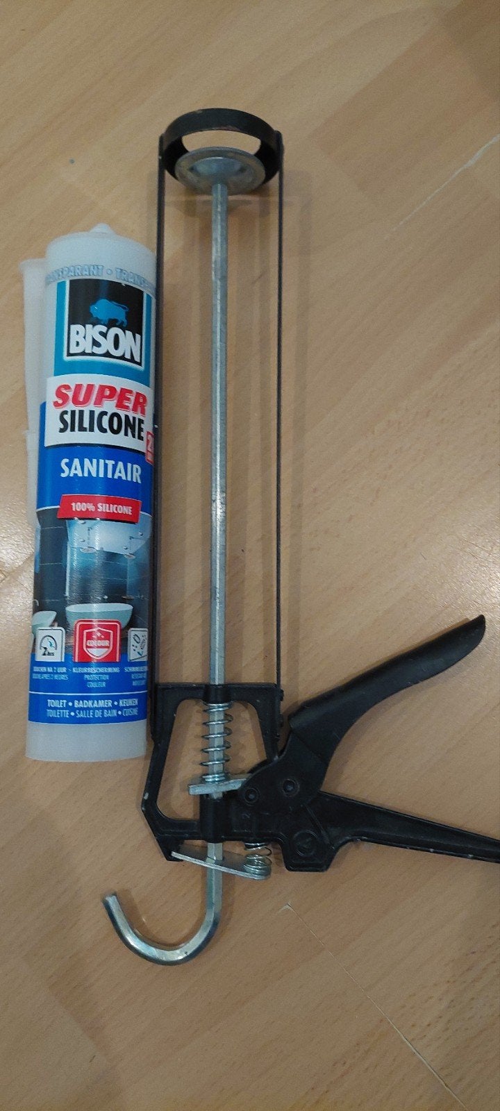 Kitspuit met Bison Super Silicone Sanitair, Ophalen, Gebruikt, Kitspuit, Overige merken