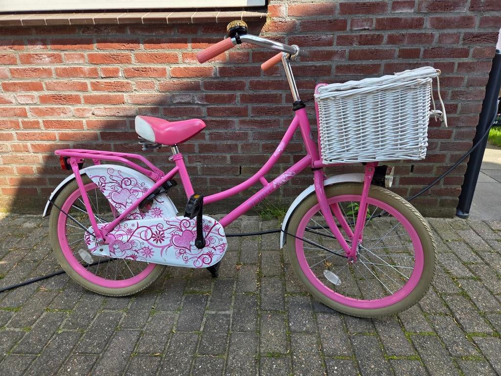 Roze Spirit kinderfiets met mandje - 20 inch, Fietsen en Brommers, Fietsen | Meisjes, Ophalen, Terugtraprem, Zo goed als nieuw