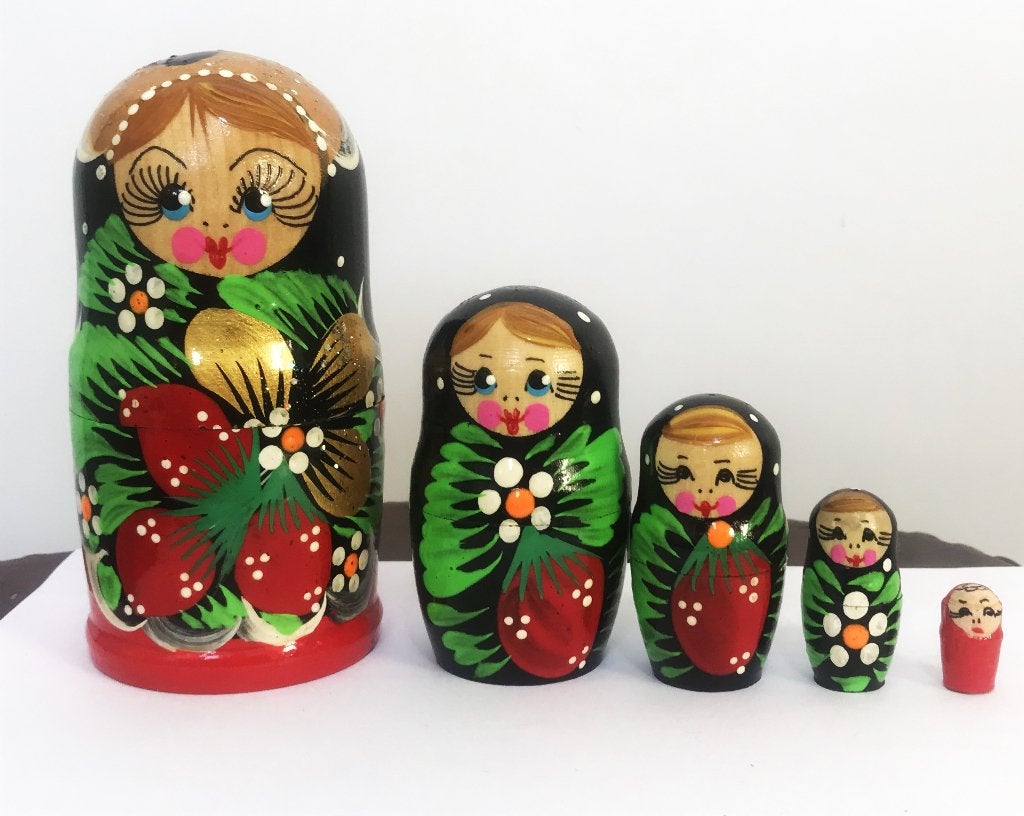 Matroesjka Russische poppen 5 delig Handbeschilderd😍💑🎁👌, Ophalen of Verzenden, Hout