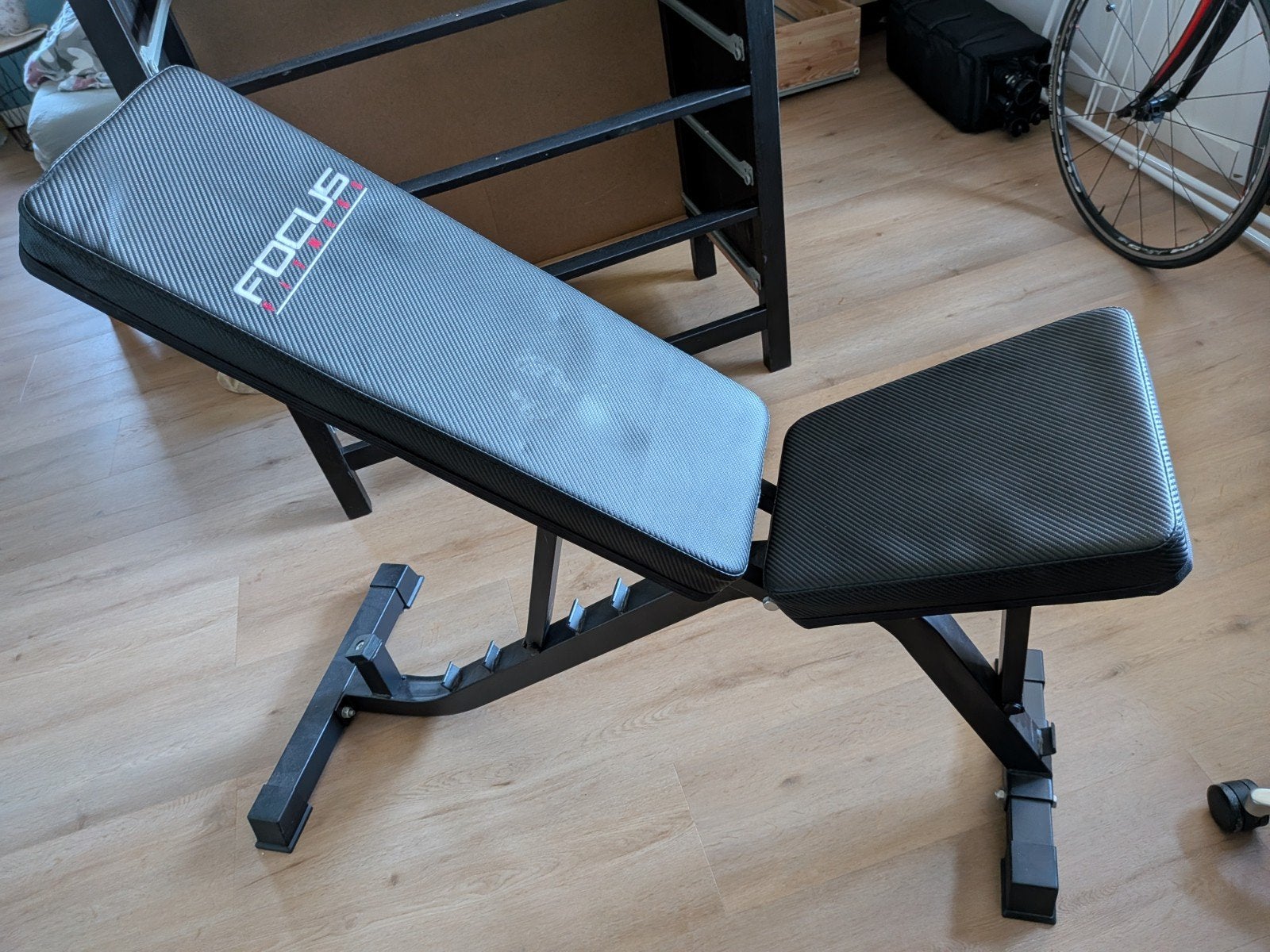 Complete Fitness Set: Bank, Halters, Gewichten & Optrekstang, Sport en Fitness, Ophalen, Gebruikt, Benen, Fitnessbank