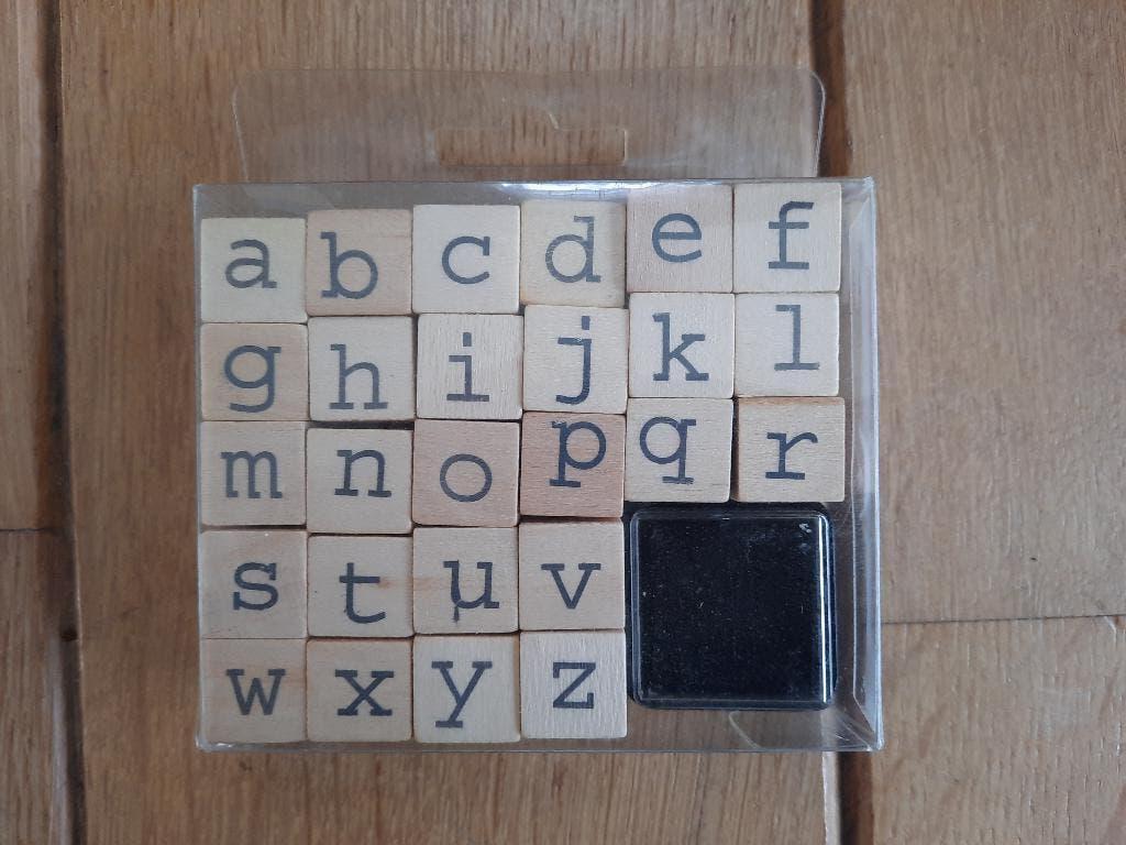 Stempelset alfabet medium houten letterstempels creatief Nie, Kinderen en Baby's, Speelgoed | Educatief en Creatief, Ophalen of Verzenden