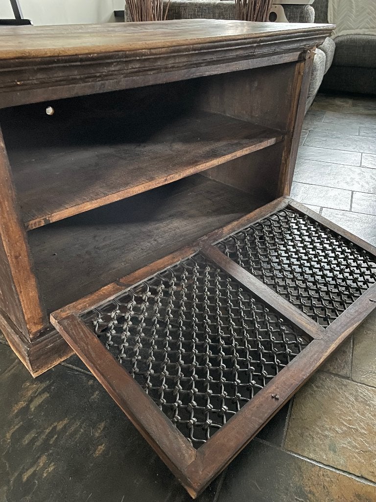 Teak houten tv kast, Ophalen, Gebruikt, Teakhout, 50 tot 100 cm
