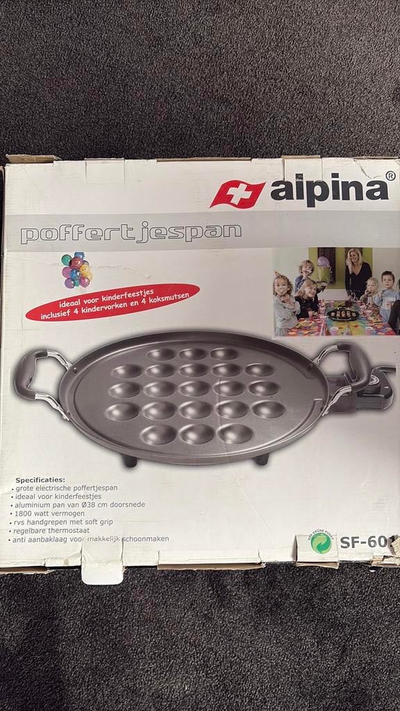 Alpina elektrische poffertjes pan, Ophalen, Gebruikt, 4 t/m 7 personen