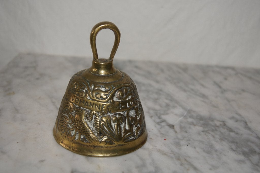 Antieke bronzen bel met inscriptie "JOHANNES", Antiek en Kunst, Ophalen of Verzenden