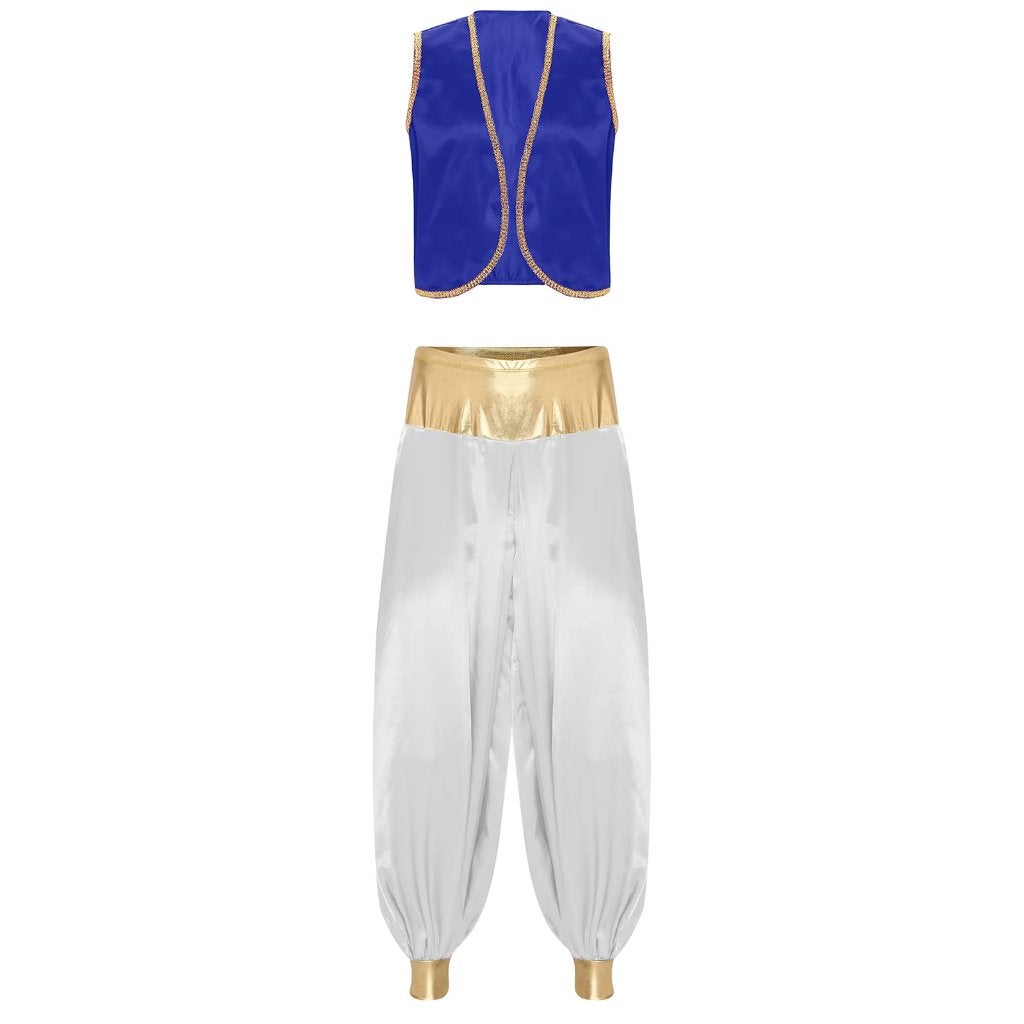 Blauw wit arabische prins kostuum, Kleding | Heren, Carnavalskleding en Feestkleding, Nieuw, Kleding, Historisch, Overige maten