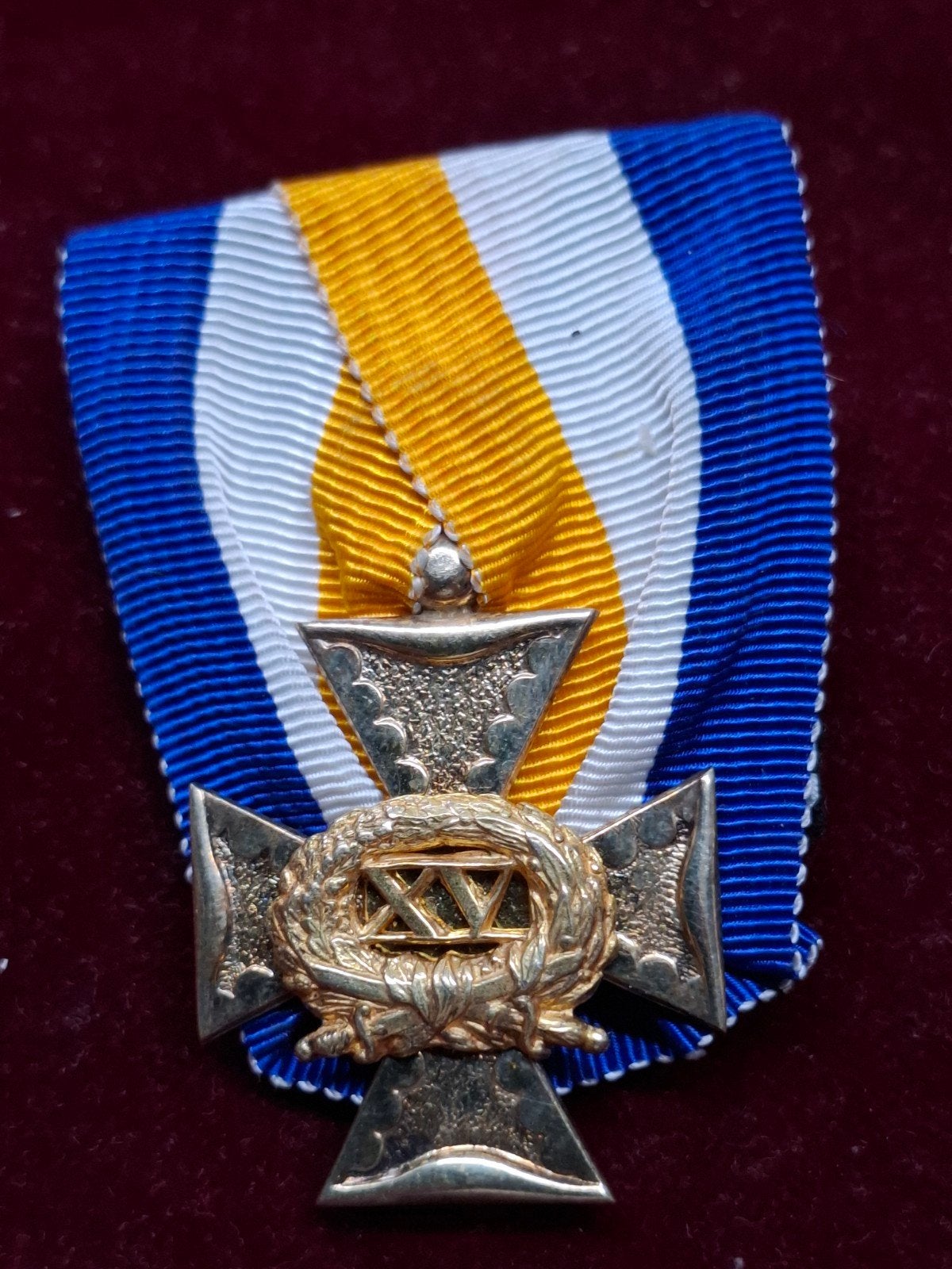 Jeneverkruis Officiers Medaille Fa. v. Wielik Den Haag, Verzamelen, Ophalen of Verzenden, Landmacht, Nederland, Lintje, Medaille of Wings