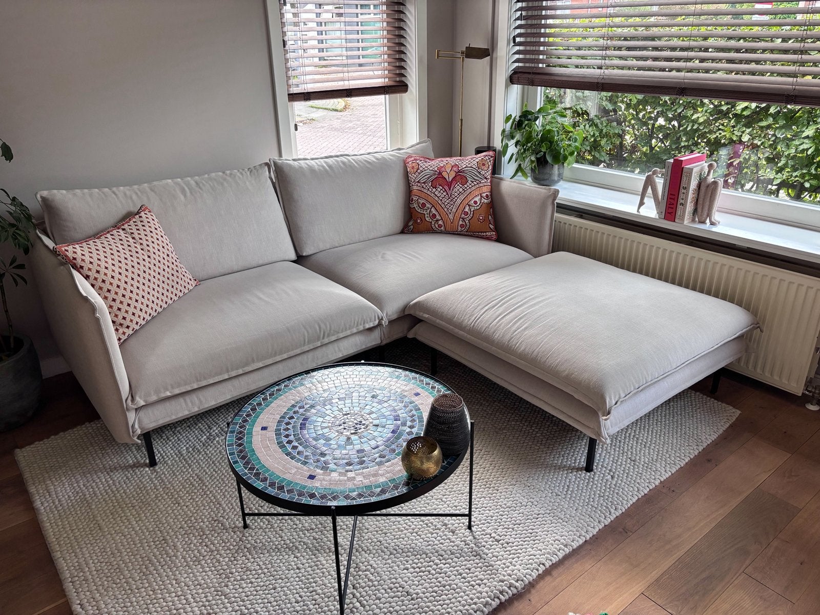 Bank Twin Loods 5 met losse hocker, Ophalen, Gebruikt, 100 tot 125 cm, Hoekbank