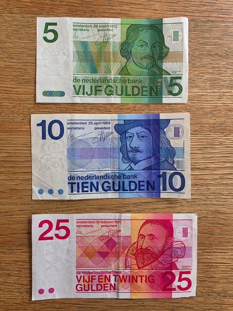 5-10-25 gulden, serie Erflaters, Postzegels en Munten, Munten | Nederland, Ophalen of Verzenden, Koningin Juliana, 10 gulden, Setje