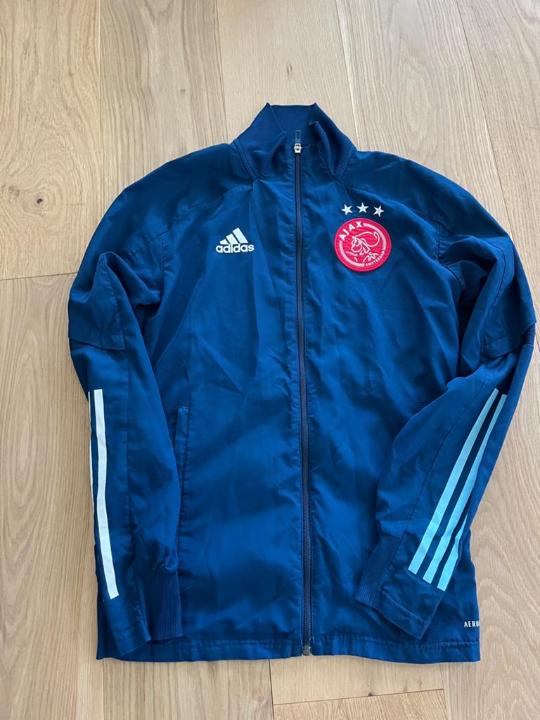 Adidas ajax jacket Xs, Ophalen, Blauw, Zo goed als nieuw, Voetbal