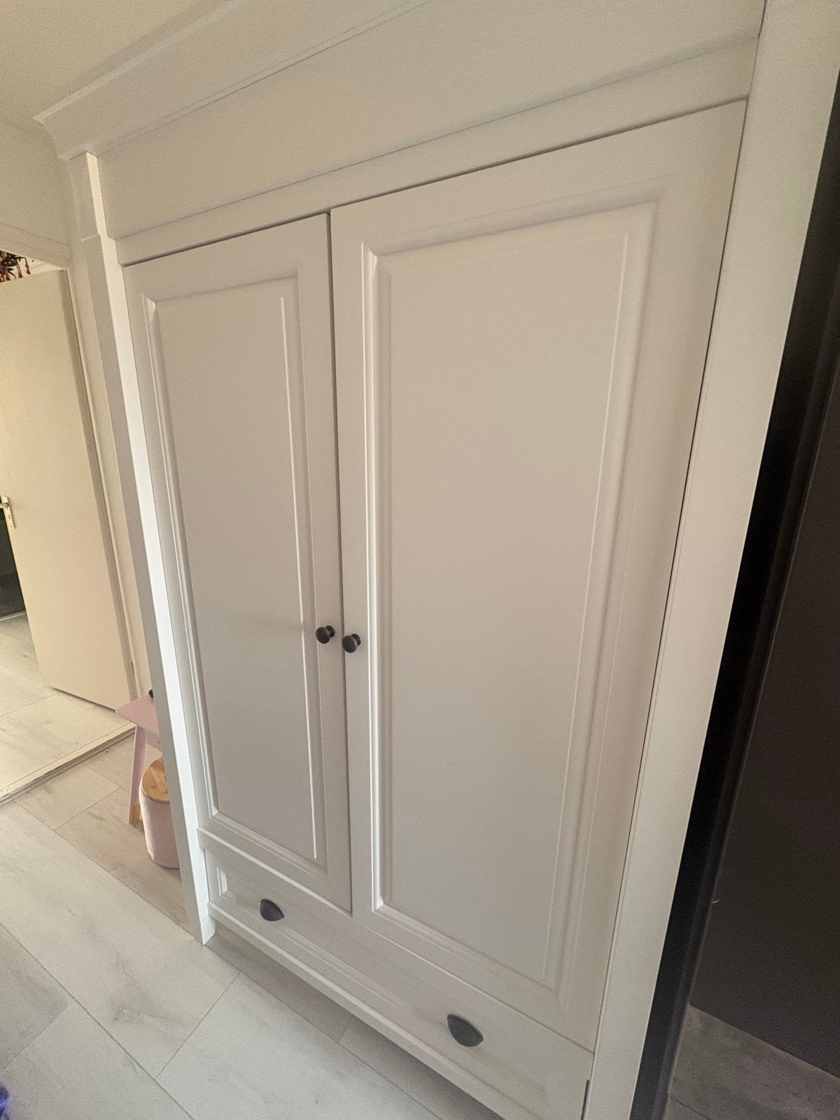 TWF Houten Kledingkast - Goede Staat met Klein Gebrek, Ophalen, Gebruikt, 50 tot 100 cm, Met lade(s)