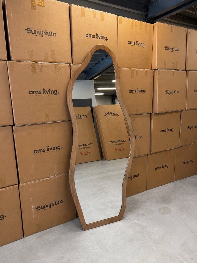 Nieuwe Organisch Houten Spiegel 170 x 70 cm | OUTLET !, Huis en Inrichting, Woonaccessoires | Spiegels, Nieuw, Ophalen of Verzenden