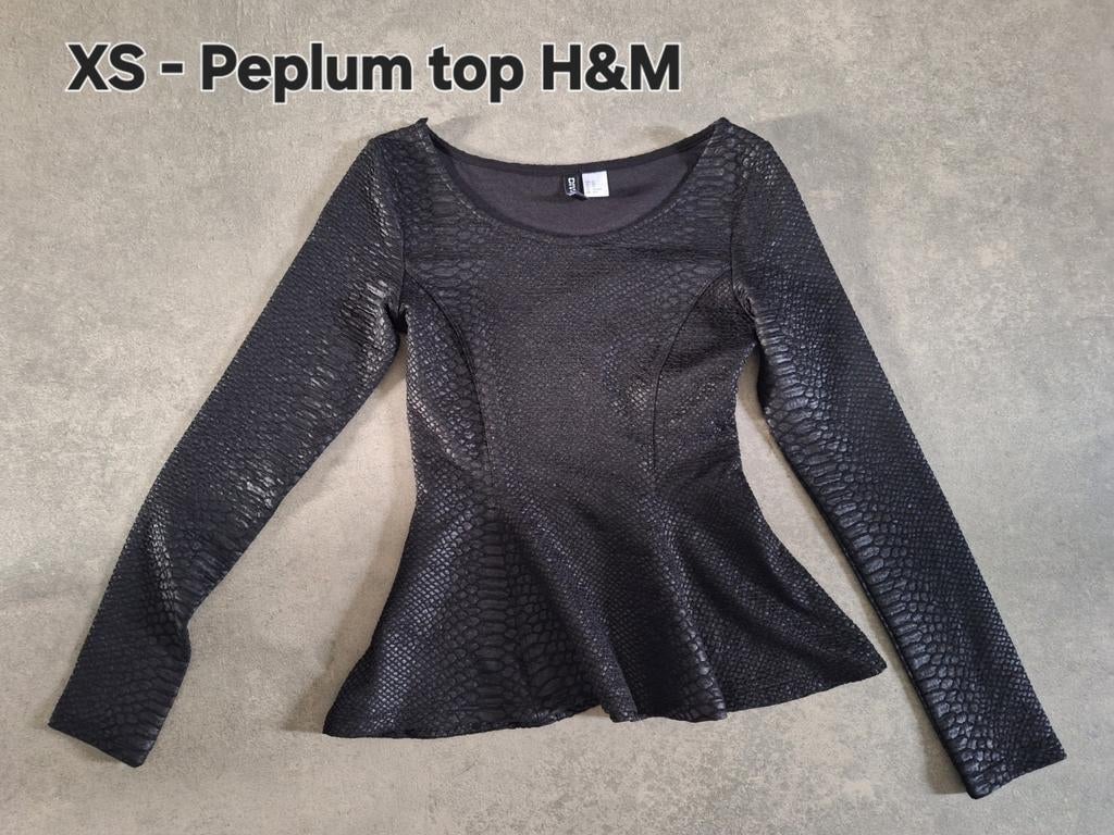 Peplum top dames maat XS, Zwart, Ophalen of Verzenden, Zo goed als nieuw, Zonder mouw