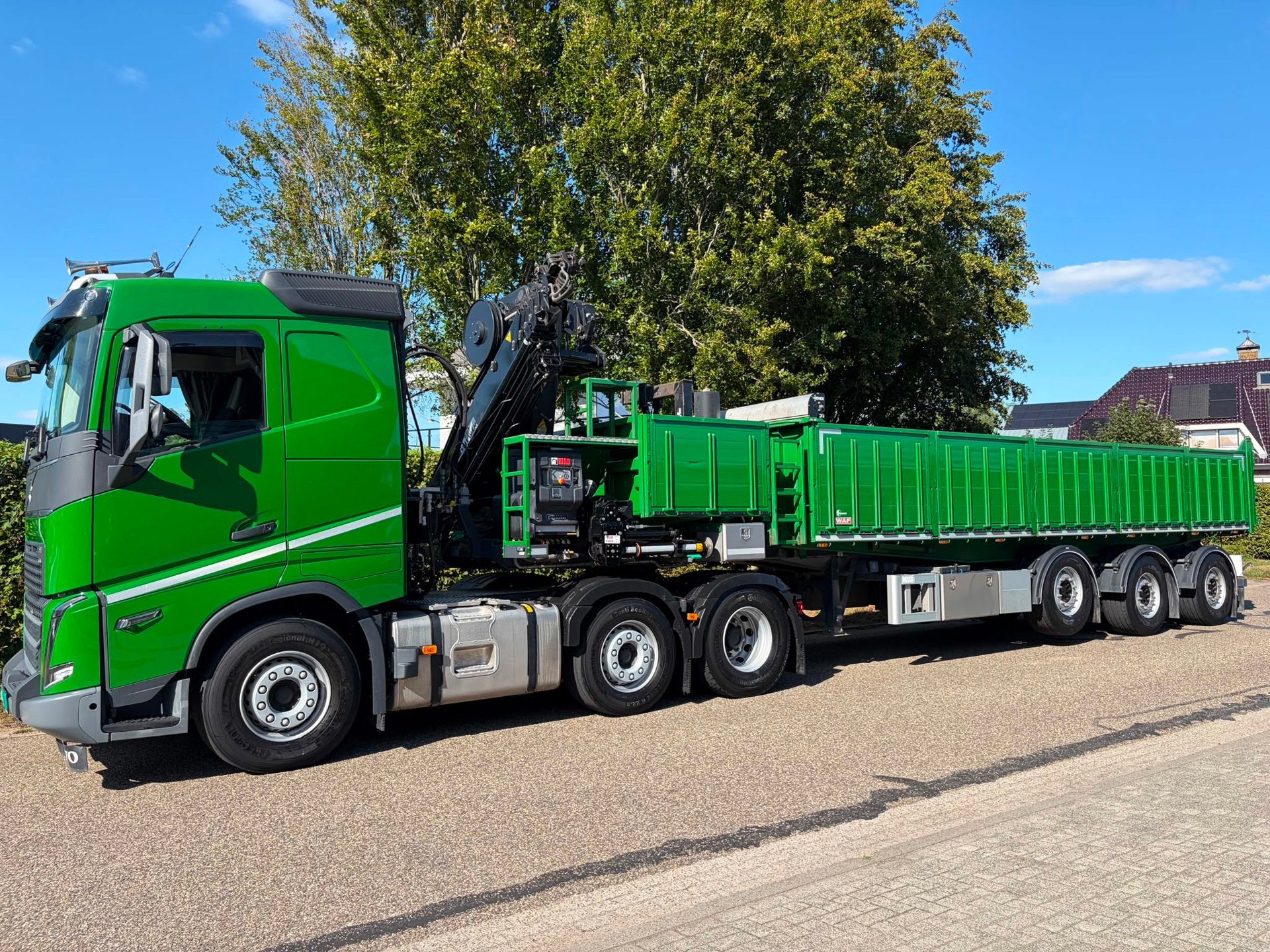 Volvo FH500 6x2 , KWB oplegger , HIAB kraan , Mol kipper , 2, Auto's, Vrachtwagens, Automaat, 510 pk, Origineel Nederlands, Bedrijf