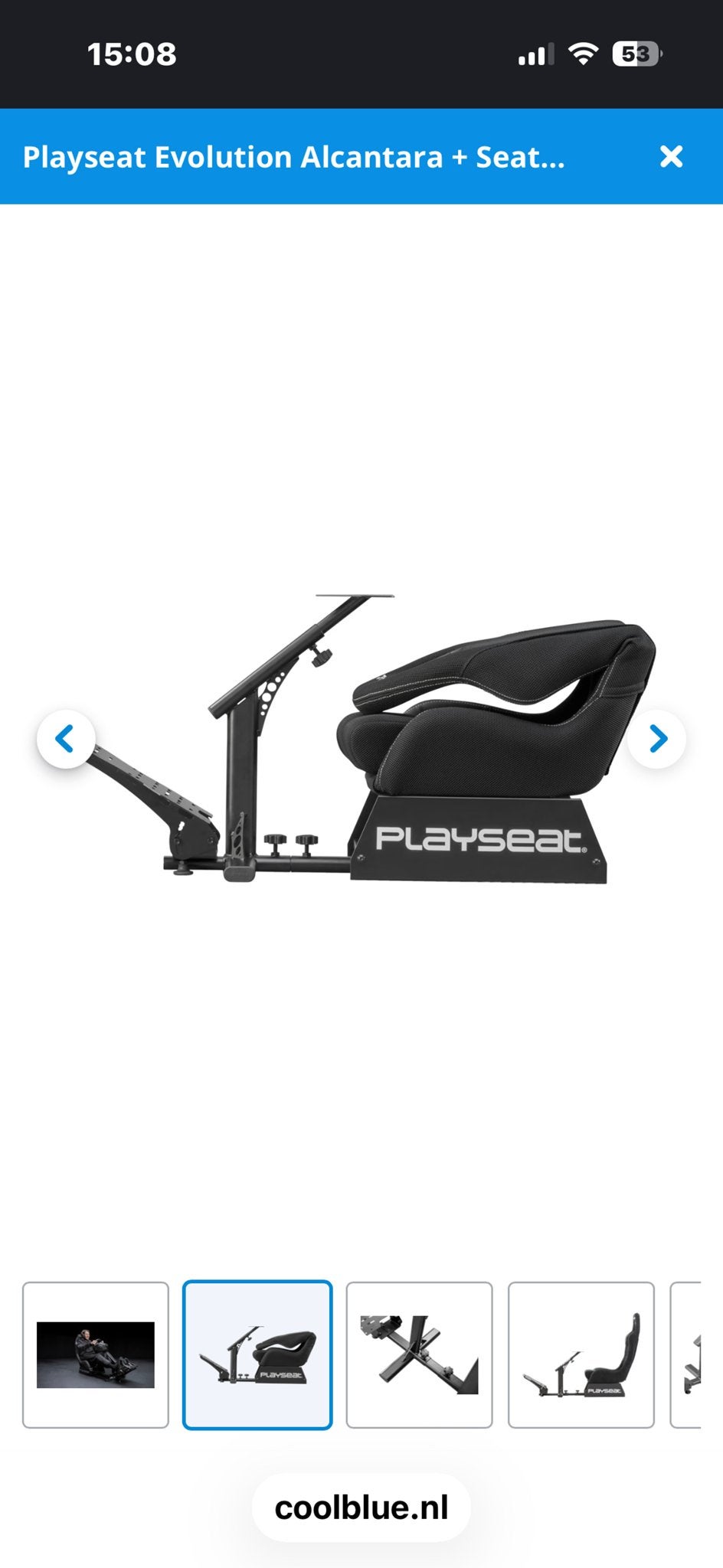 Playseat Evolution Alcantara + Seat Slider racestoel, Ophalen, Zo goed als nieuw
