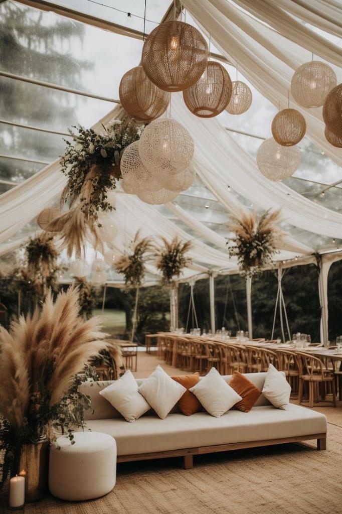 Bohemian Trouwdecoratie - Pampas pluimen fluffy, Ophalen, Zo goed als nieuw