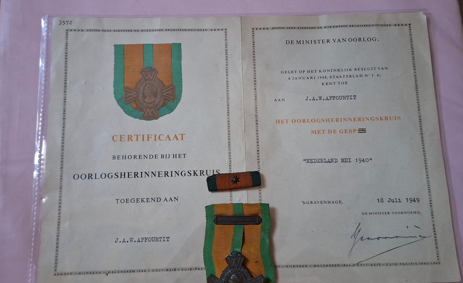 Oorlogsherinneringskruis met gesp "Nederland Mei 1940", Verzamelen, Militaria | Algemeen, Ophalen of Verzenden, Landmacht, Nederland