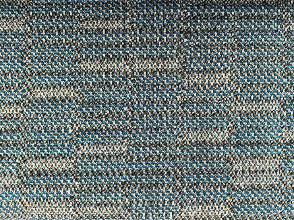BYBORRE Johan; blauw groen grijs patroon; 11 mtr meubelstof, Wol, 120 cm of meer, Ophalen of Verzenden, Groen