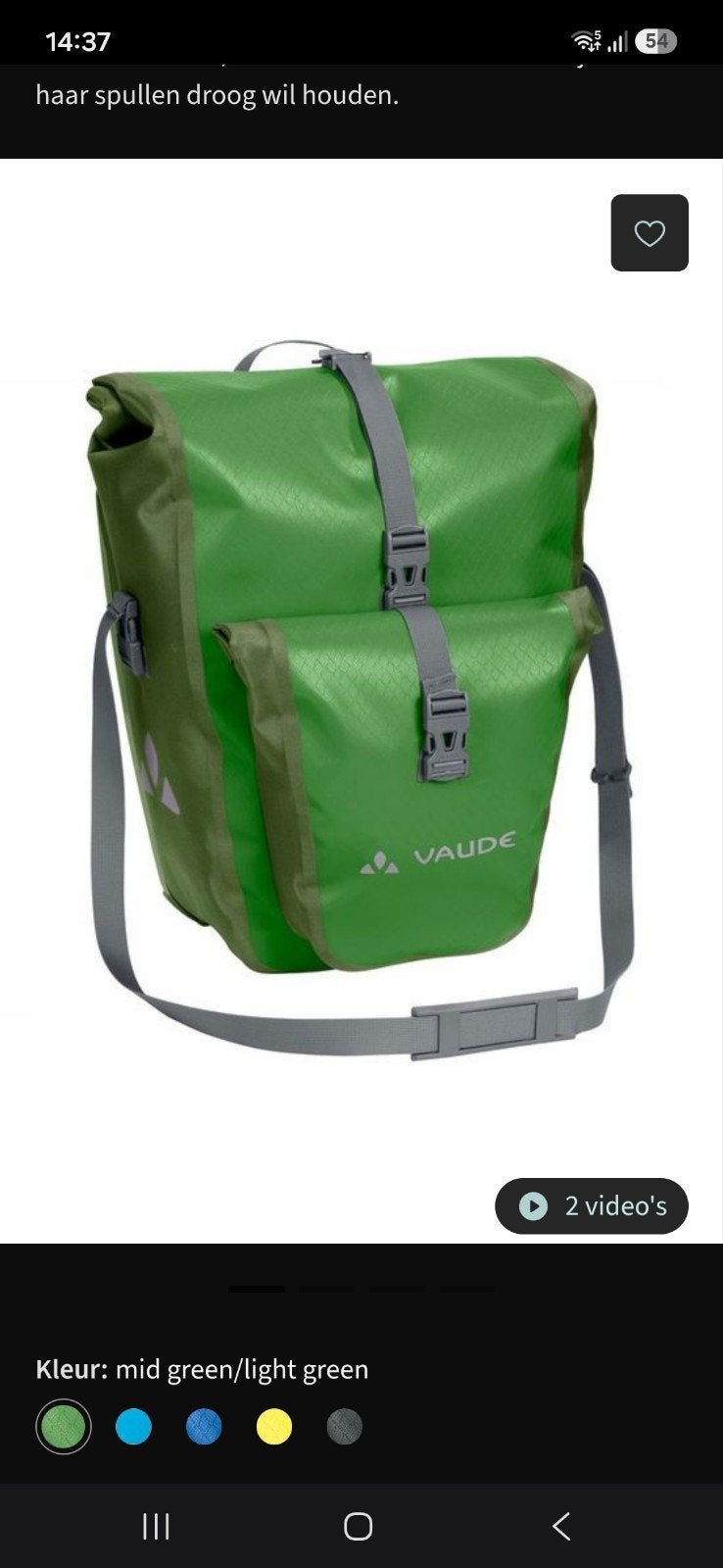 Vaude Aqua Fietstassen nieuw 4x, Ophalen of Verzenden, Nieuw, Vaude