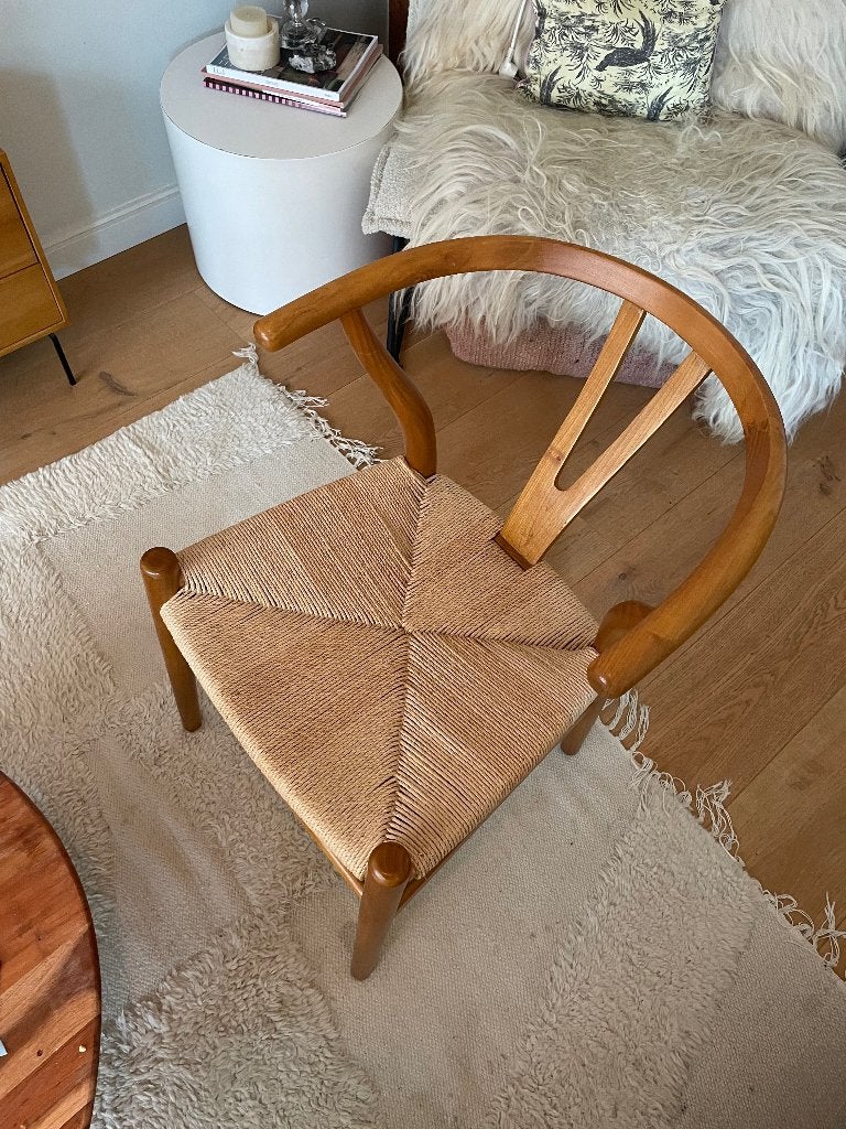 Set van 4 Teakhouten Wishbone Chairs, Ophalen, Bruin, Scandinavisch, Zo goed als nieuw