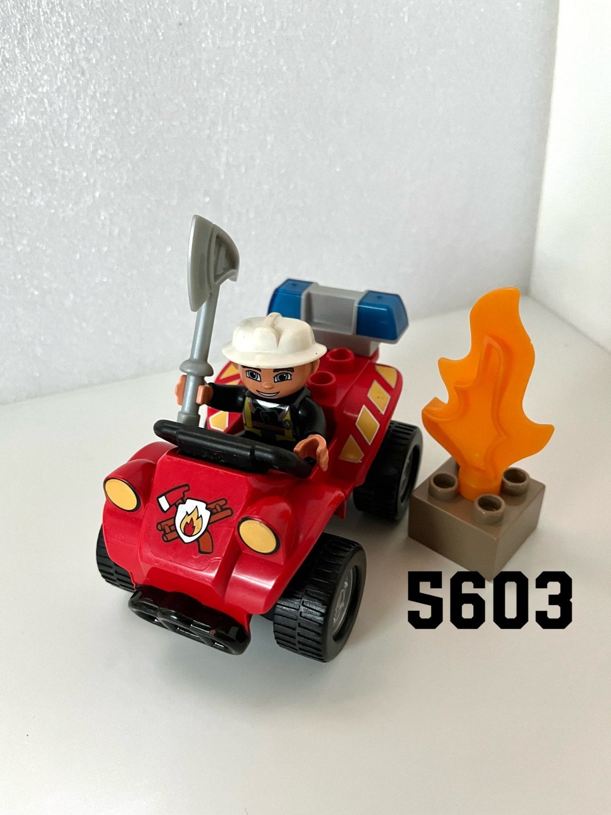 Lego Duplo 5603 - Brandweercommandant met Quad, Ophalen of Verzenden, Gebruikt, Duplo