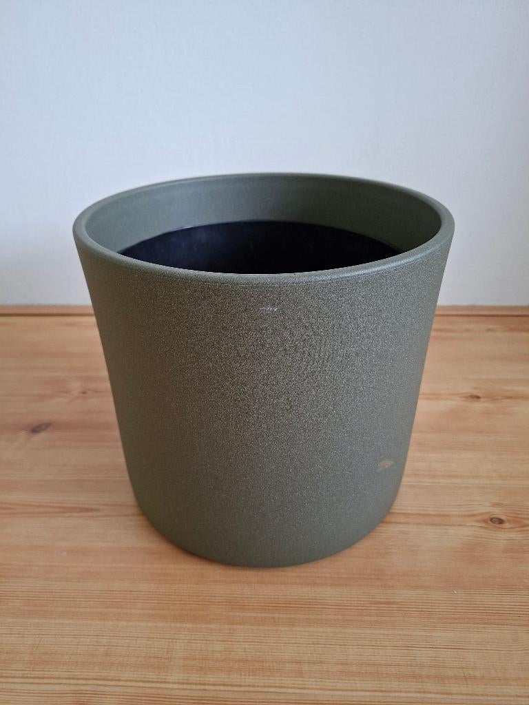 bloempot groen Mica, Rond, Zo goed als nieuw, Minder dan 40 cm, Balkon
