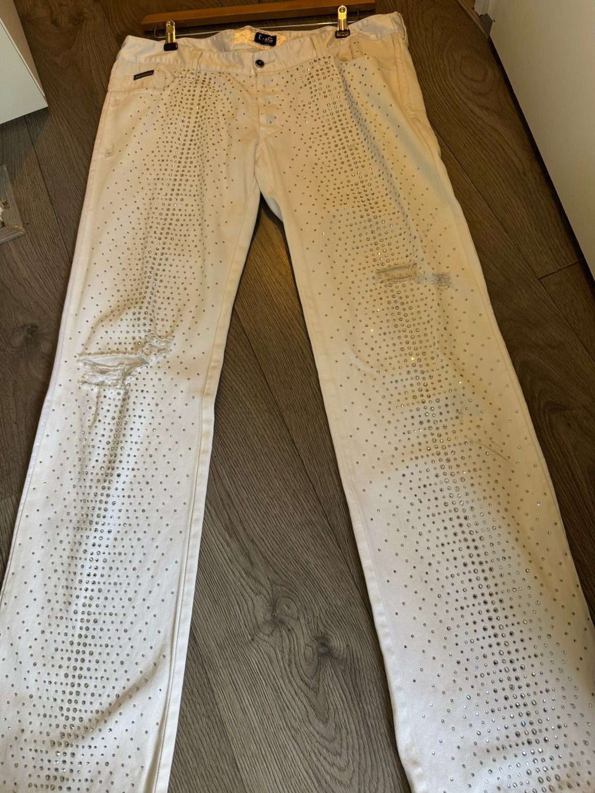 Dolce & Gabbana heren jeans, Ophalen of Verzenden, Zo goed als nieuw, Maat 52/54 (L), Wit