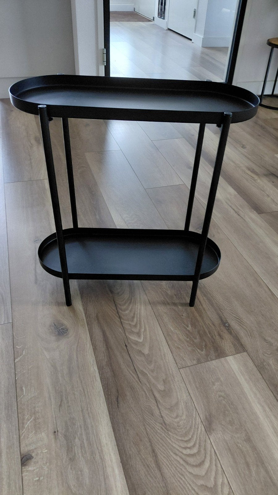 IKEA Plantentafeltje Zwart Metaal, Huis en Inrichting, Ophalen of Verzenden, Zo goed als nieuw, Rechthoekig, Metaal of Aluminium