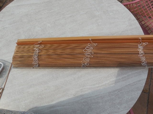 houten jaloezie, Ophalen, Gebruikt, Bruin, 100 tot 150 cm