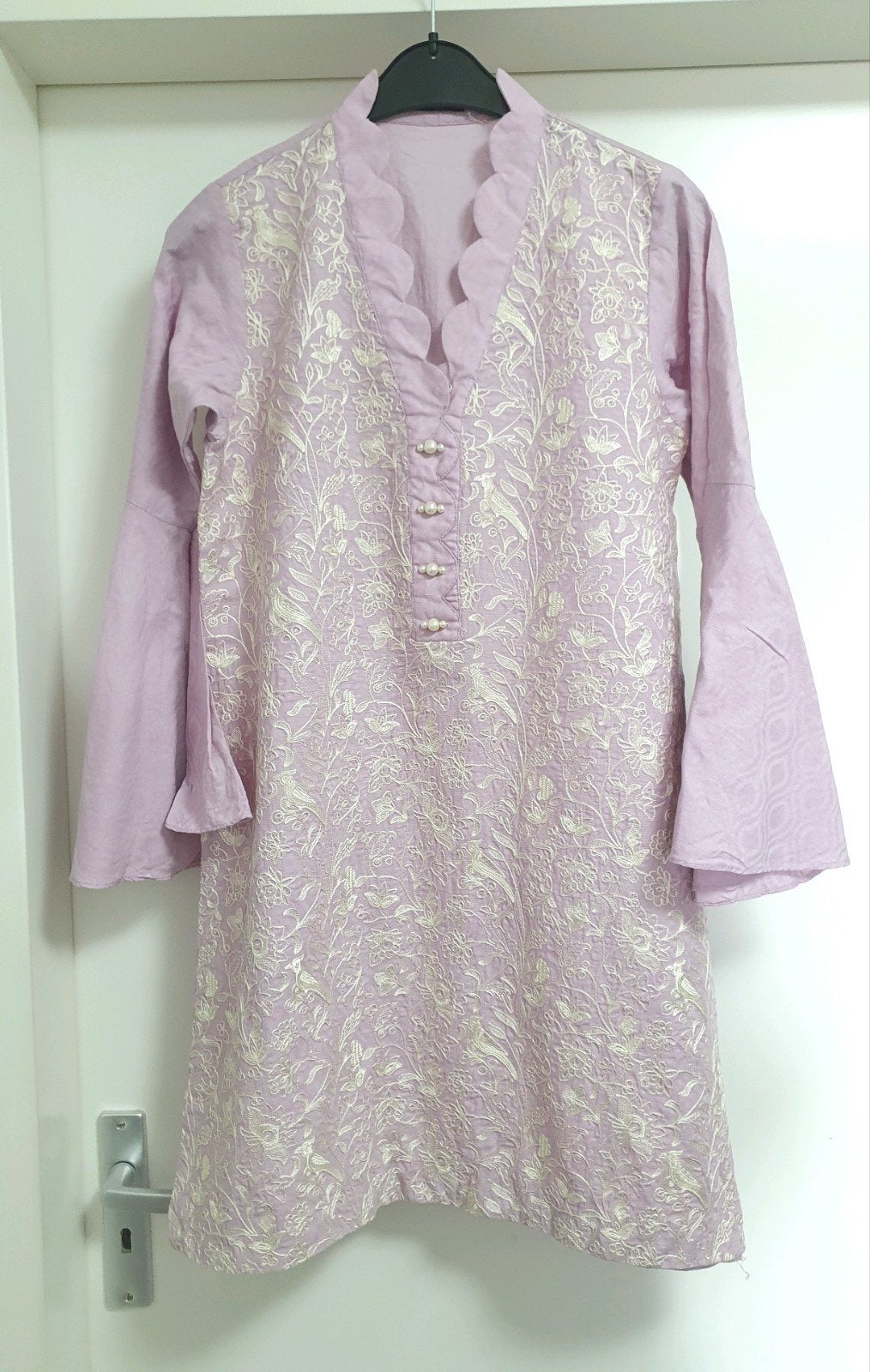 Lila tuniek met borduursel en parels maat S een keer gedrage, Kleding | Dames, Maat 38/40 (M), Paars, Ophalen of Verzenden, Onbekend