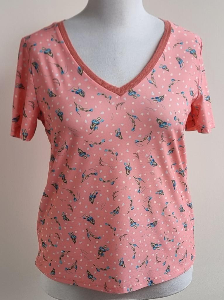 PTC zalm roze shirt met print mt. L, Kleding | Dames, T-shirts, Maat 42/44 (L), Ophalen of Verzenden, Zo goed als nieuw, Korte mouw