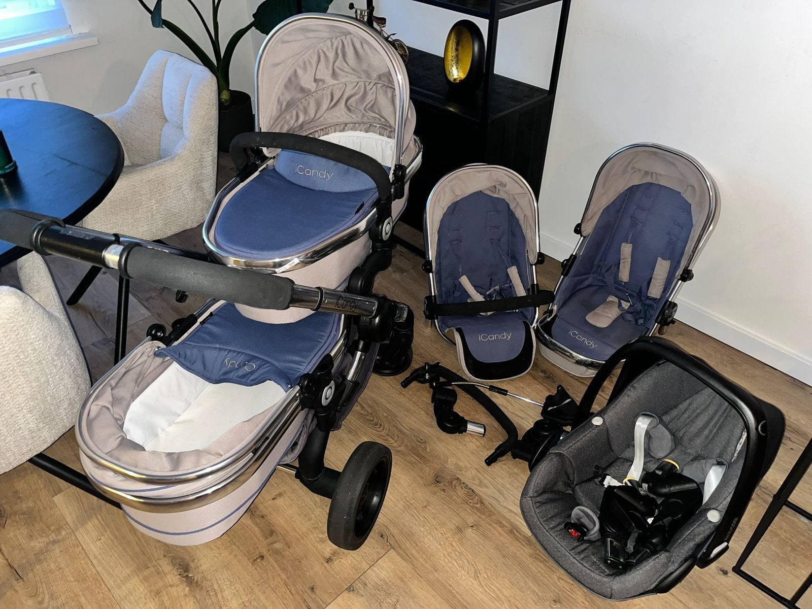 iCandy Peach Duo Combiwagen met maxicosi en reiswieg, Zo goed als nieuw, Combiwagen, Met autostoeltje, Ophalen