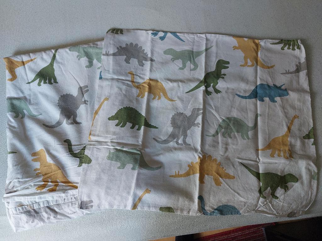 Dekbedhoes Dino's, Gebruikt, Jongetje of Meisje, Wit, Dekbedovertrek