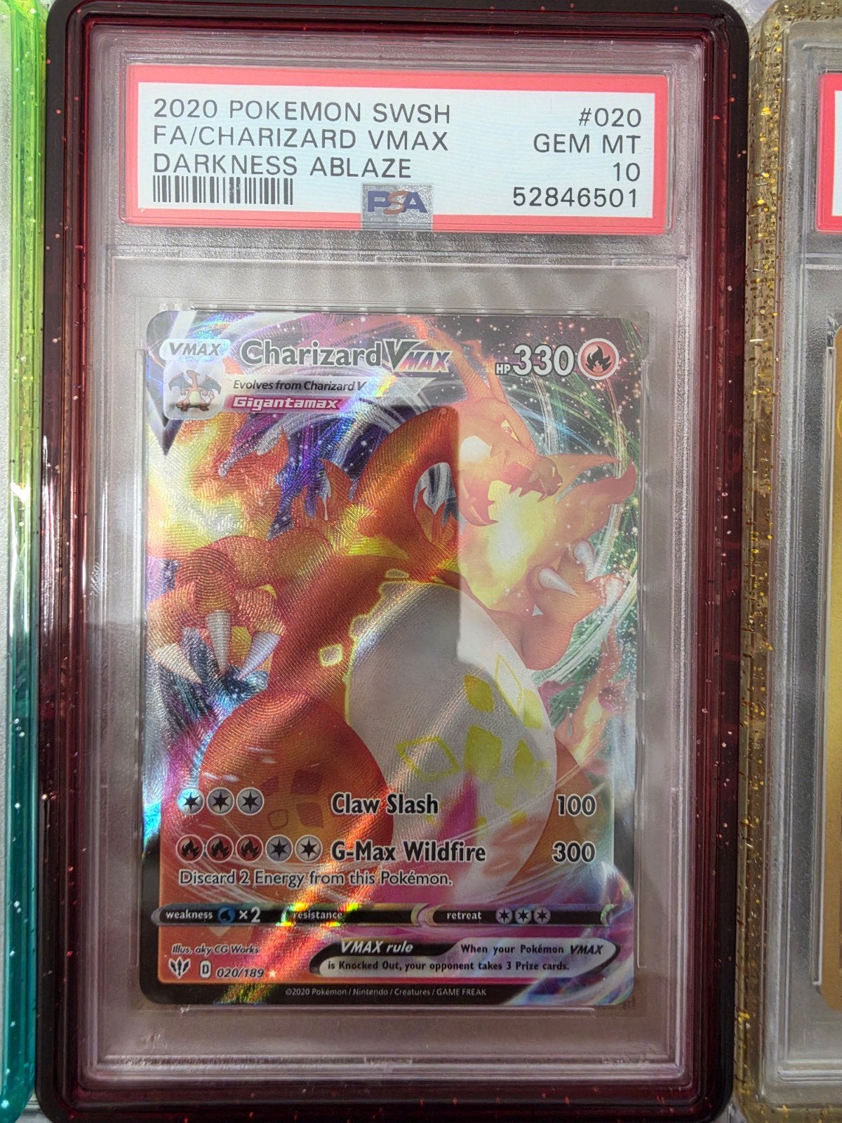 Charizard VMAX Darkness Ablaze PSA 10 GEM MT Pokémon Kaart, Ophalen of Verzenden, Nieuw, Losse kaart